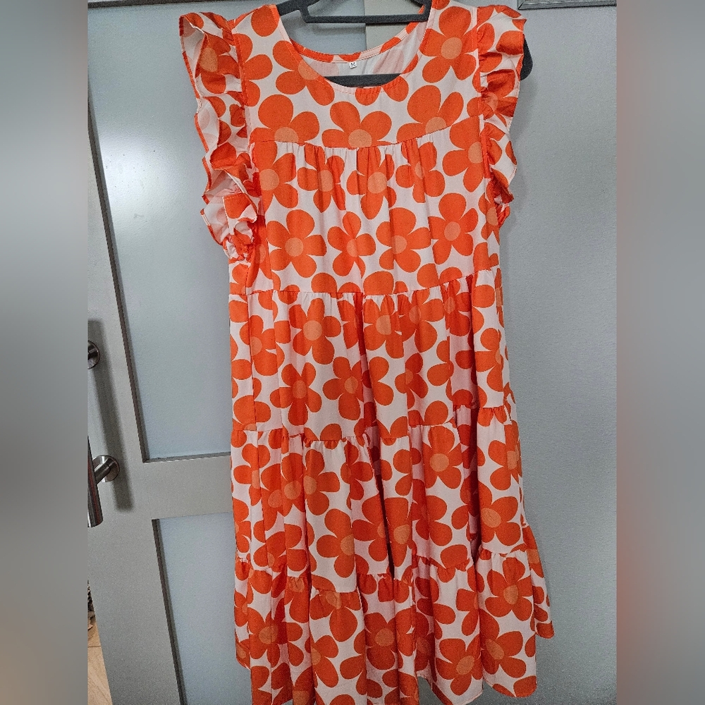 ORANGE FLORAL DRESS